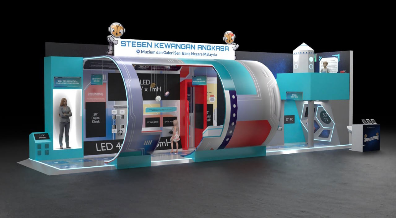 BNM Space-Themed Experience Booth: 3D Visualisation